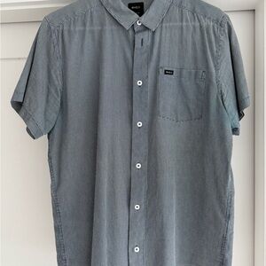 RVCA Blue Casual Button Down Shirt Short Sleeve